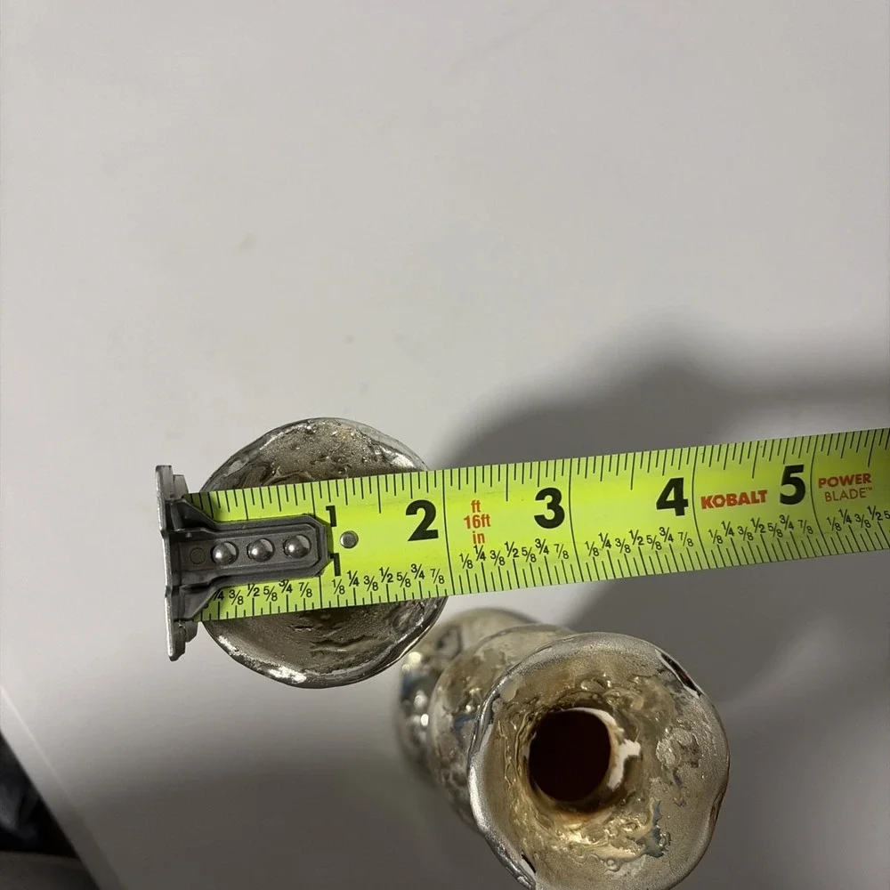 Two Vintage Weeping Gold Textured Bud Vases Mid Century Modern